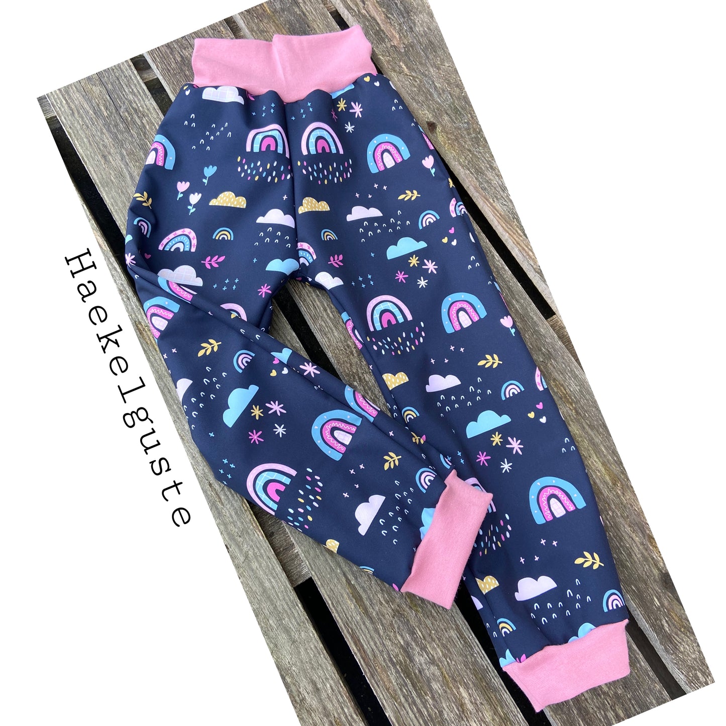 Softshell Hose Regenbogen Matschhose Buddelhose Überhose Outdoor Pants gefütterte Hose unisex Waldkindergarten warme Hose