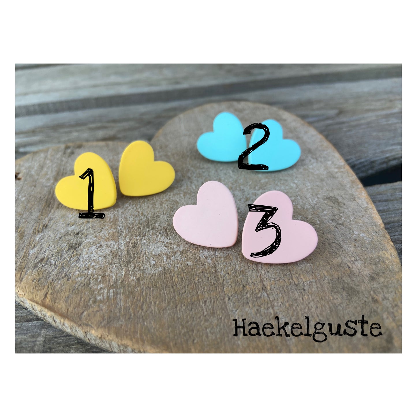 von Herzen Ohrstecker gelb türkis rosa Geschenk Ohrringe Herz