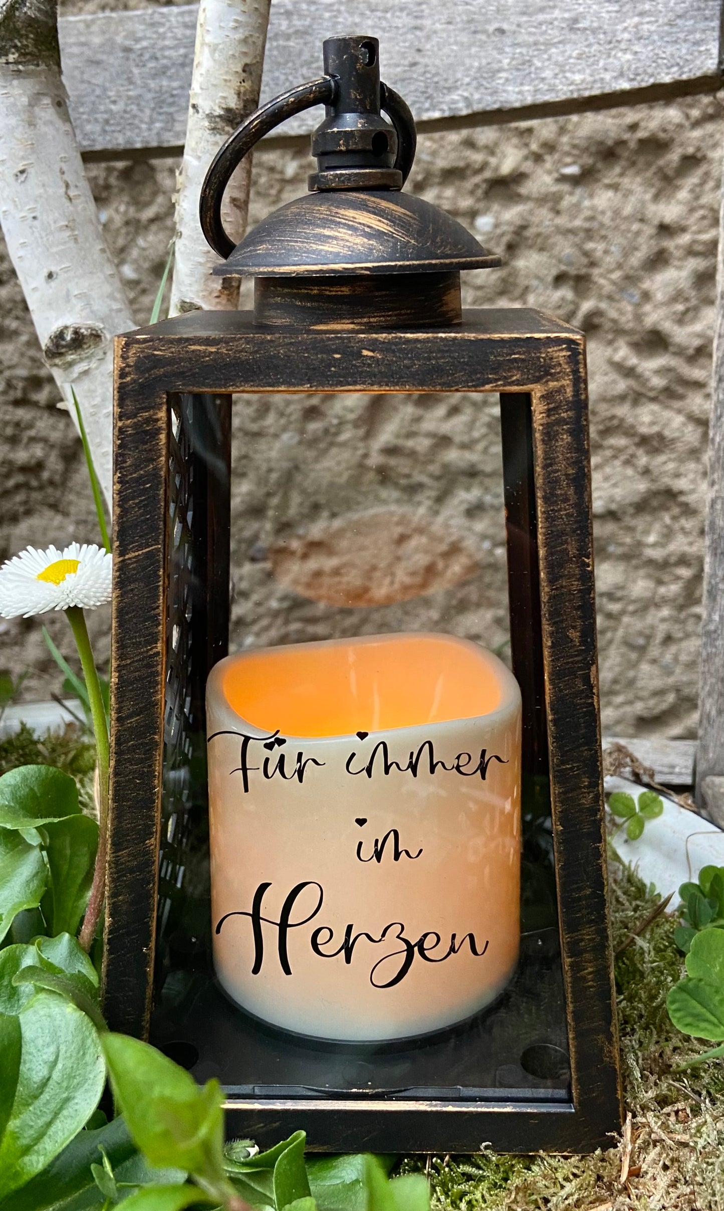 Grablaterne/ Trauerlicht / Grabschmuck / Beisetzung / Personalisiert / Trostlicht / Erinnerungslicht / Grablicht / Grableuchte mit Name