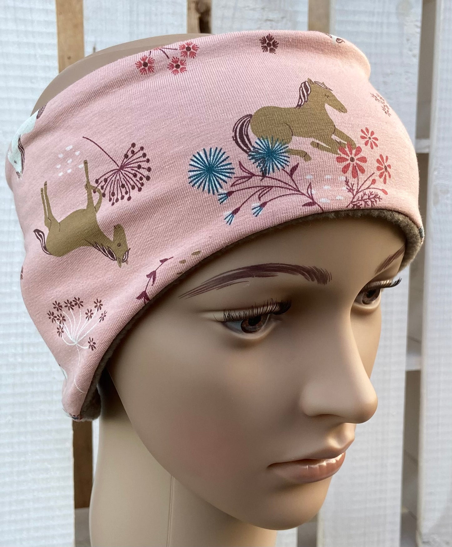 Fleece "Pferde" Stirnband Mädchen warmes Stirnband Ohrenwärmer