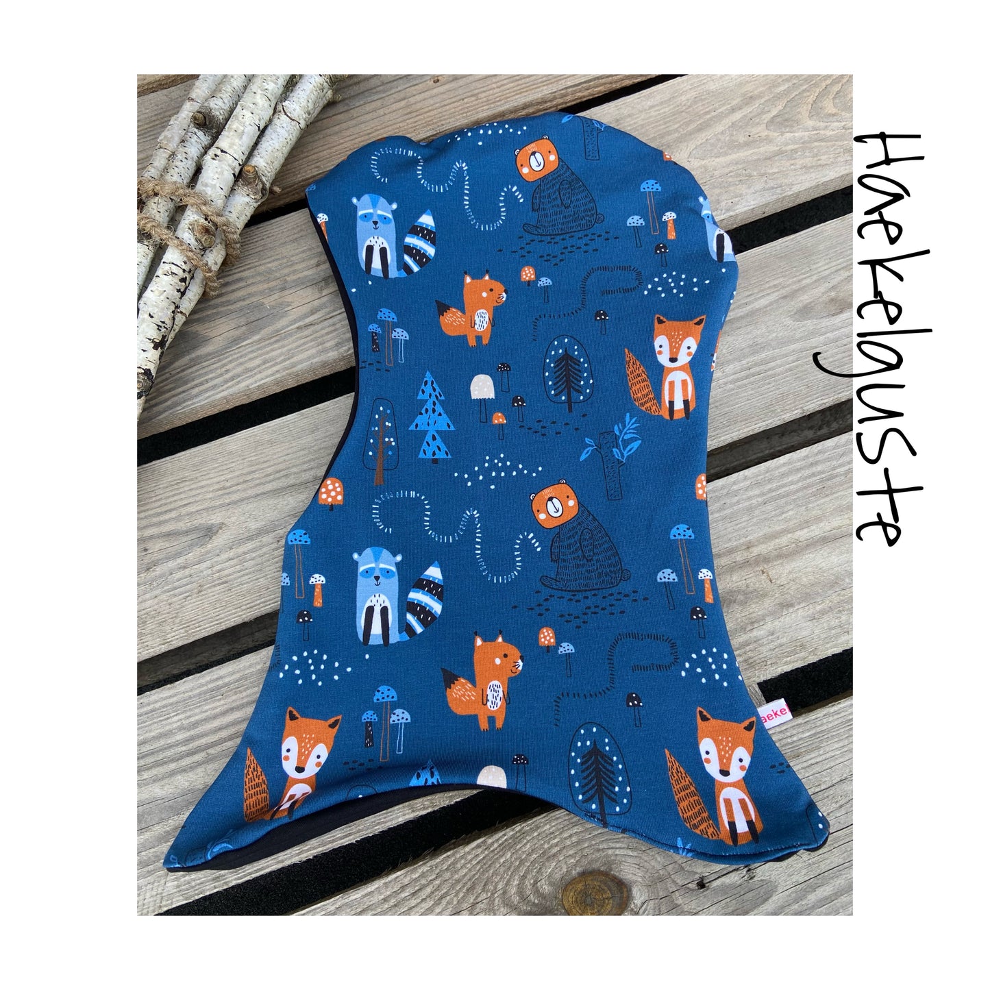 Schlupfmütze Kinder, Mütze Ohrenmütze, blau Fuchs Sturmhaube Schalmütze Junge Dorfkind