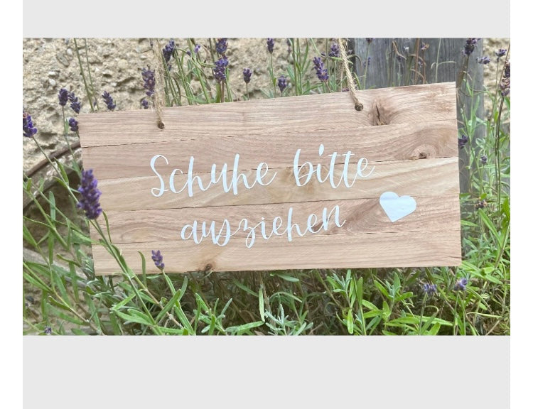 Türschild Schuhe ausziehen Haus Geschenk Hauseinweihung Freundin Türschild Holzschild Eingang neues Heim Zuhause Hochzeit