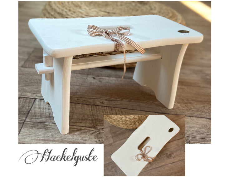 Shabby Landhaus Fußbank Schemel Hocker weiße Bank Kinderzimmer Scani