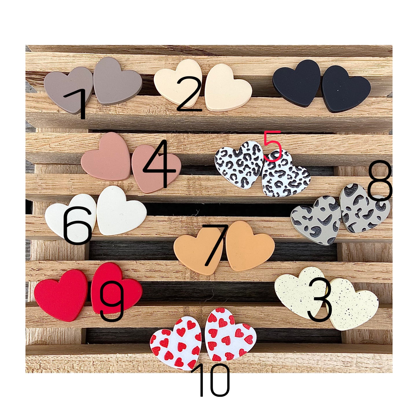 von Herzen Ohrstecker rot leo braun schwarz Geschenk Ohrringe Herz