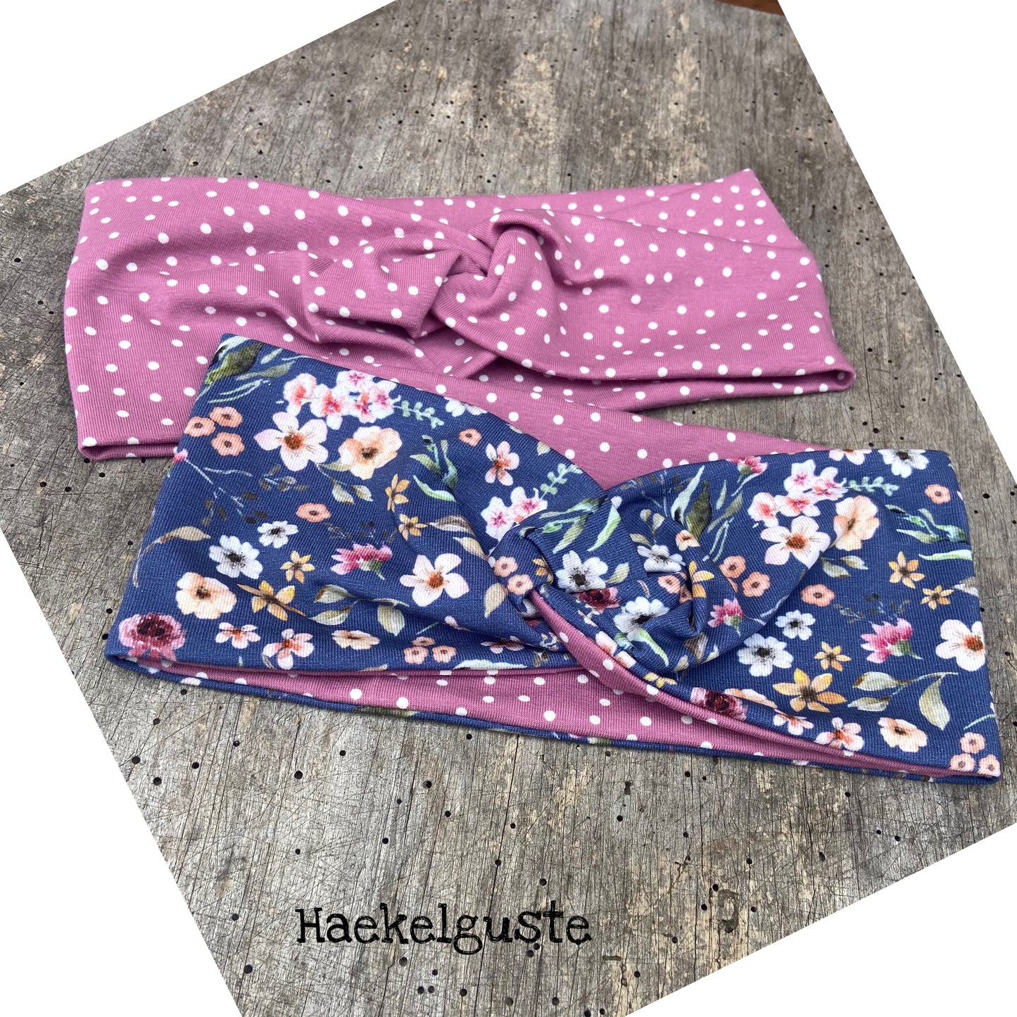 Set Stirnbänder Mädchen Knotenstirnband Haarband Blumen rosa blau