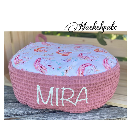 19 Farben - Sitzkissen / Softshell Bodenkissen / wasserfest/Personalisierbar/Kita/Morgenkreis/Kinderzimmer/Bodenkissen/Sitzplatz/Rund