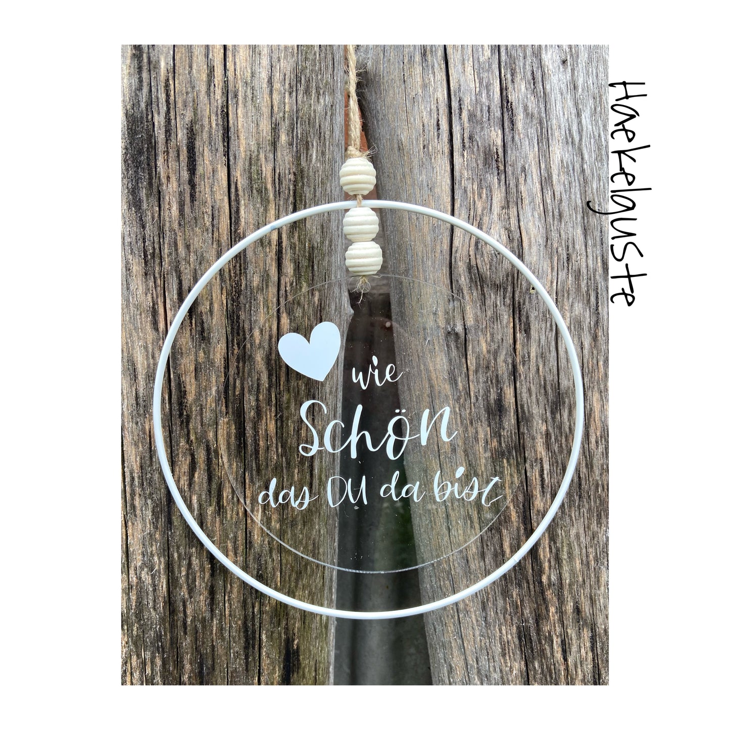 Türkranz wie schön das du da bist Haus Metallring Geschenk Hauseinweihung Freundin Türschild weiß Eingang 20 cm neues Heim Zuhause Hochzeit