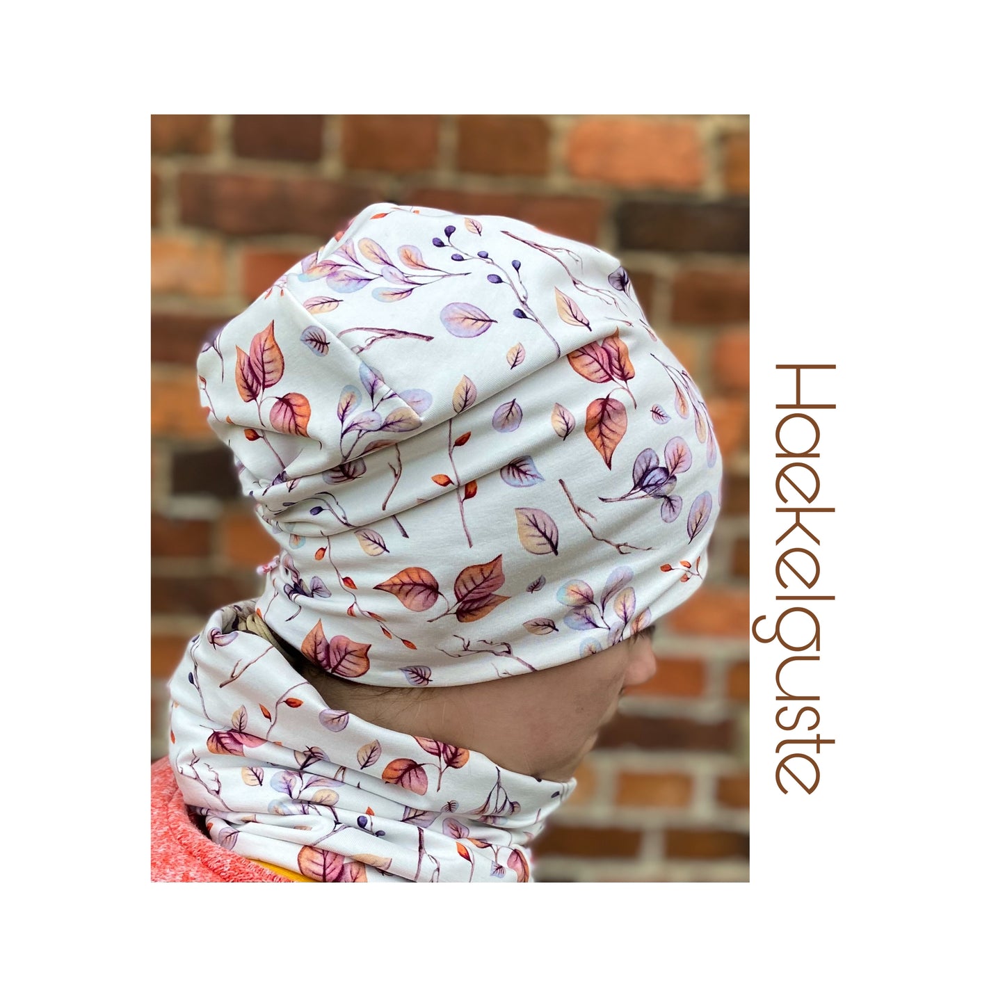 Beanie Blätter & Loop im Set Mädchen Herbst Übergang Doppellagig