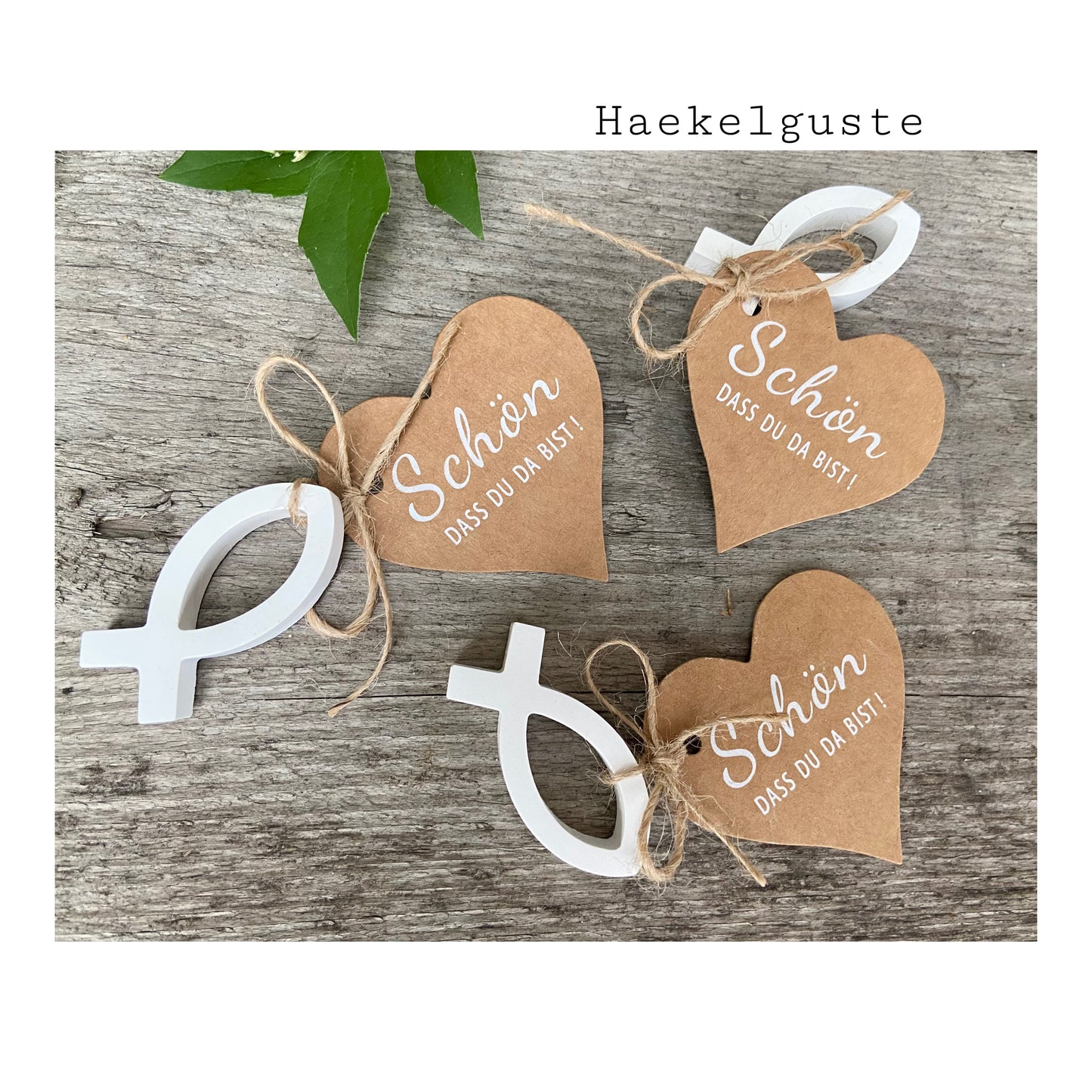 Platzkarten, Tischdeko, Tischkarten, Deko Landhaus, Shabby Hochzeit Taufe Konfirmation Schön das du da bist