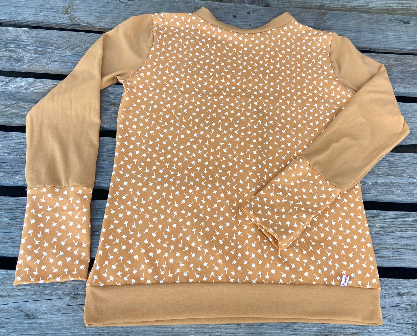 Langarmshirt Bio Jersey Retro Shirt, Maisgelb , senfgelb , okker , gelb