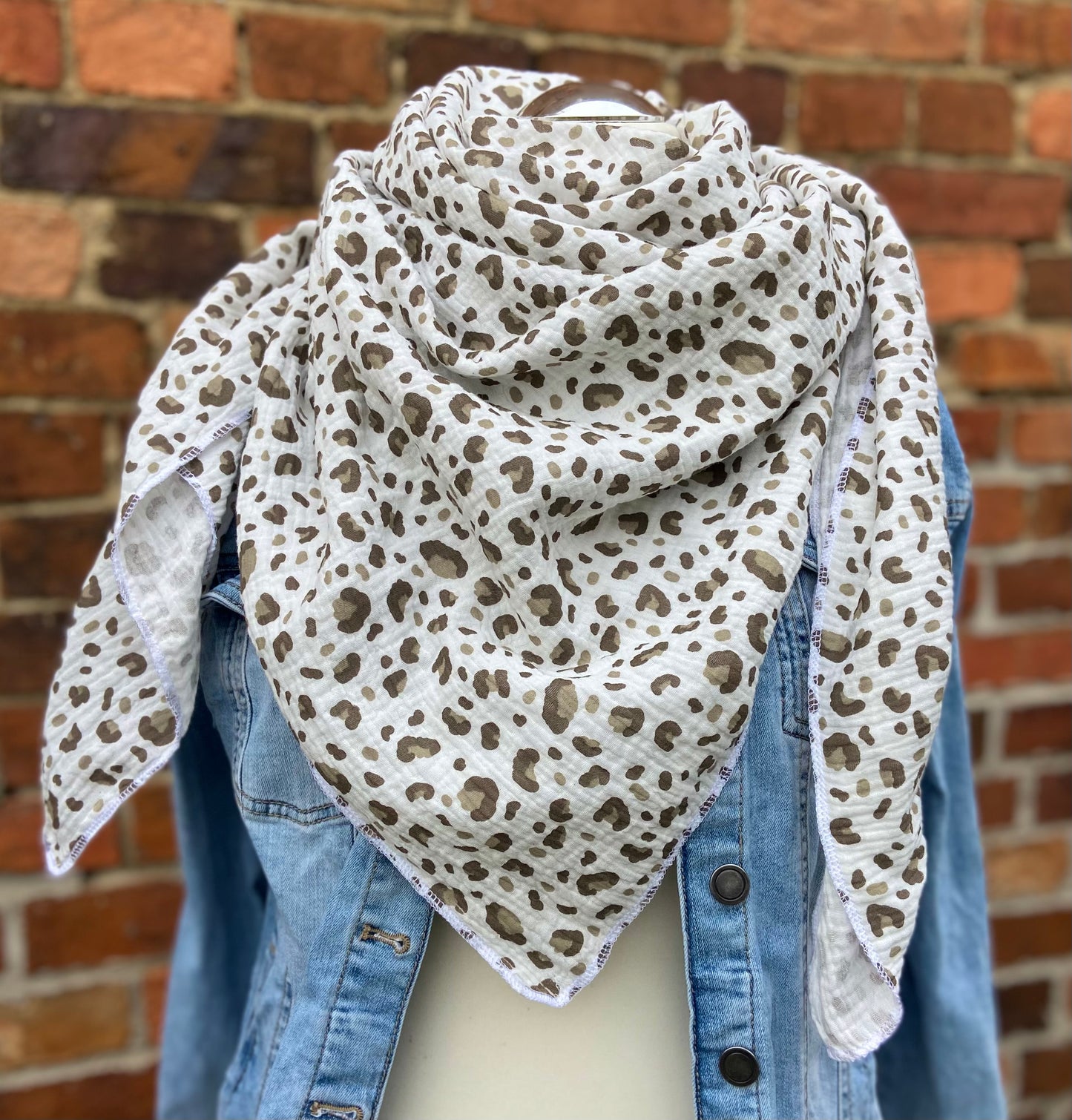 XXL Musselintuch Dreieckstuch Musselin leopardenprint großes Tuch Damen Geschenk Geburtstag Mama