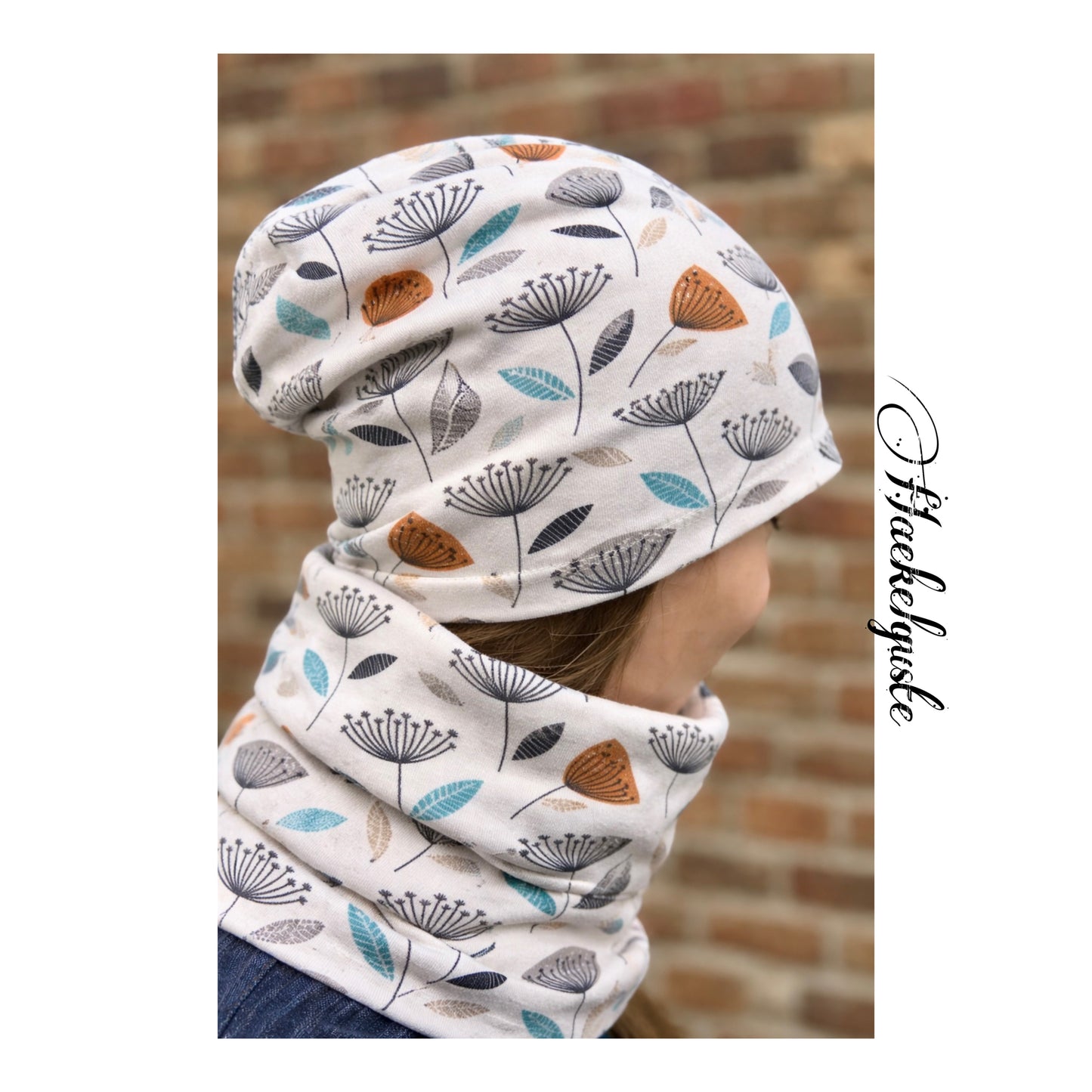 Bio Beanie + Loop , Stirnband, Mädchen Mütze, Übergang gefüttert Knotenstirnband