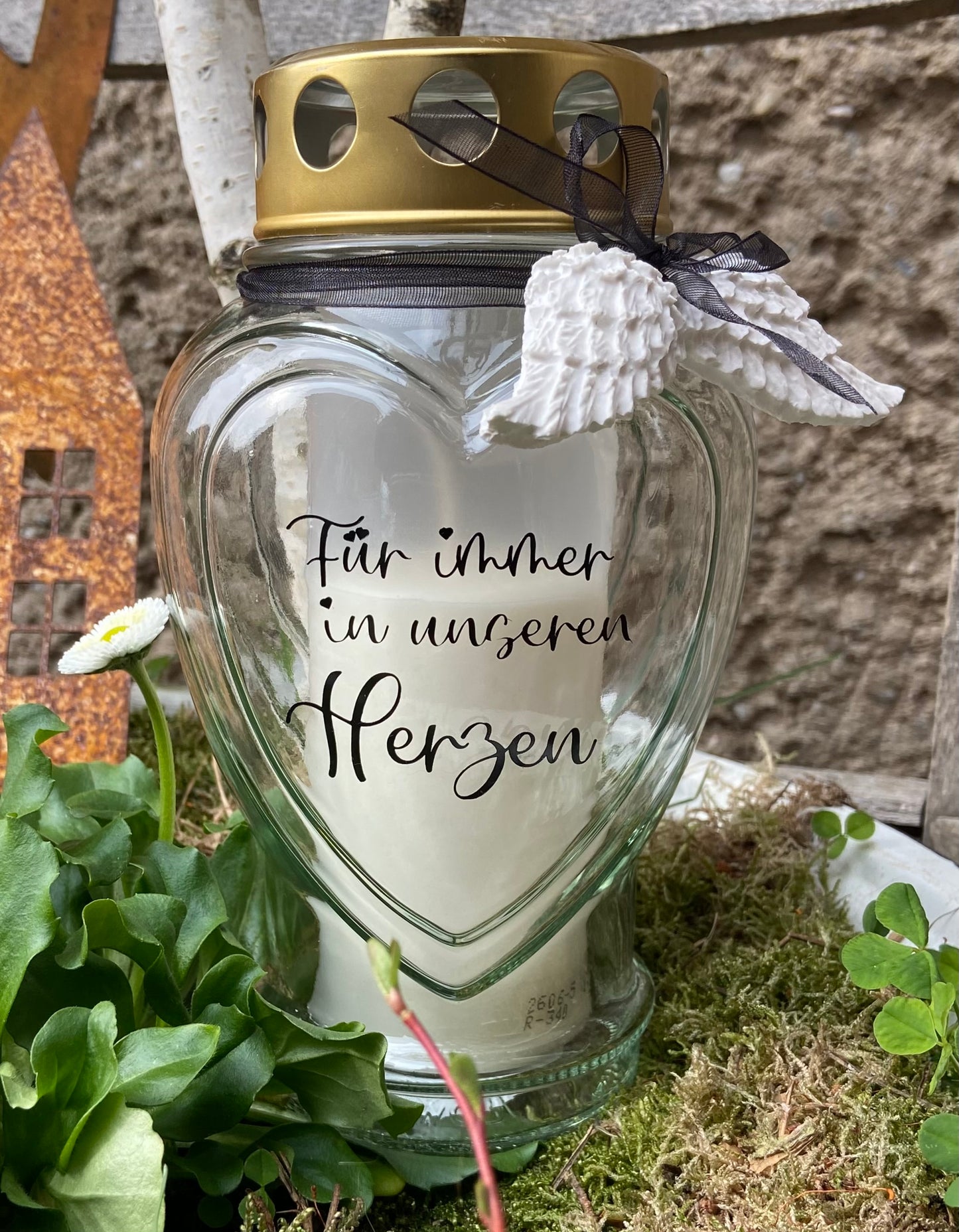 Grablicht / Trauerlicht / Grabschmuck / Beisetzung / Personalisiert / Trostlicht / Erinnerungslicht / Grablaterne / Grableuchte mit Name