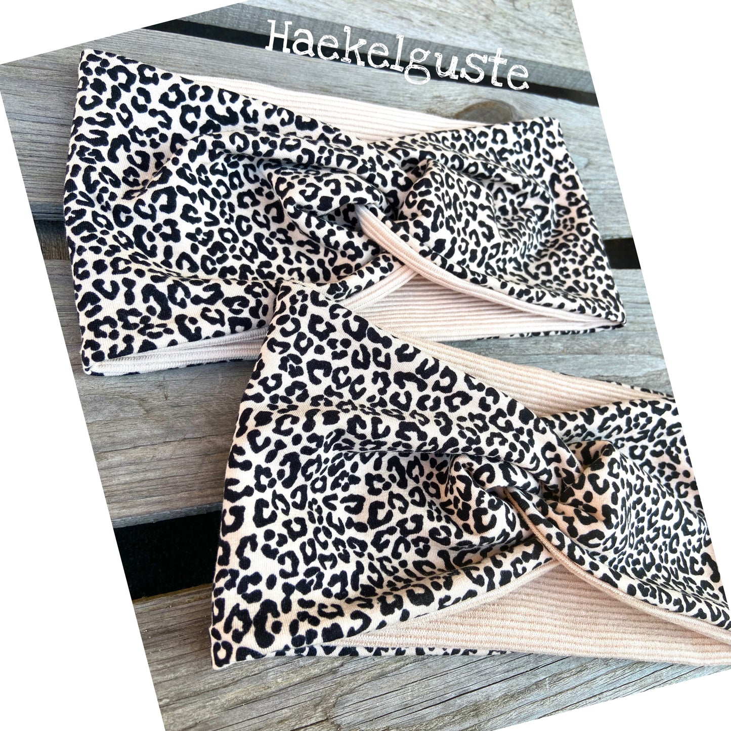 Leo Stirnband, Haarband, Knotenstirnband, Leoparden Muster