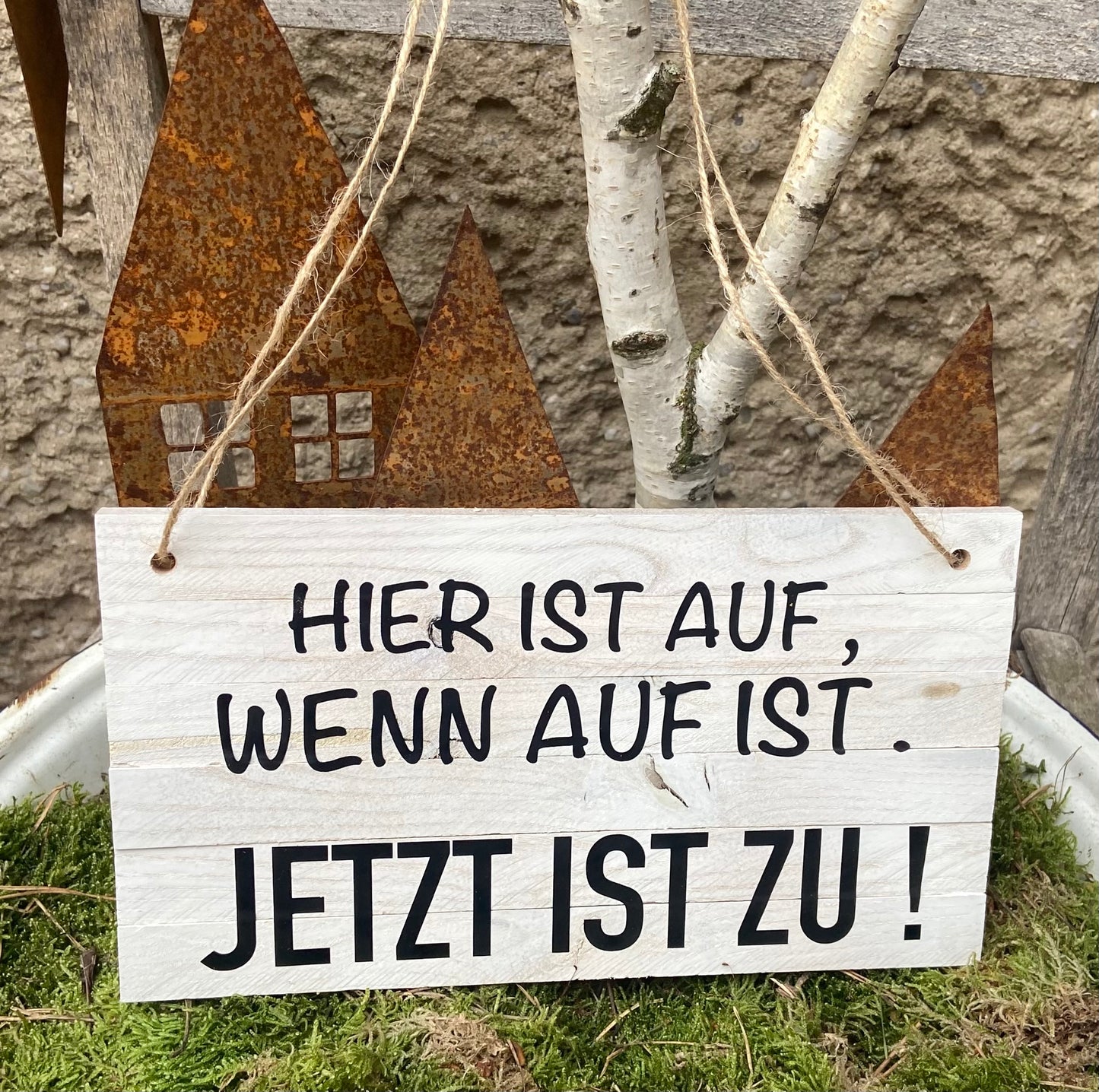Türschild / Geschäft / Laden Türschild / Holzschild Eingang  / Offen / geöffnet / geschlossen