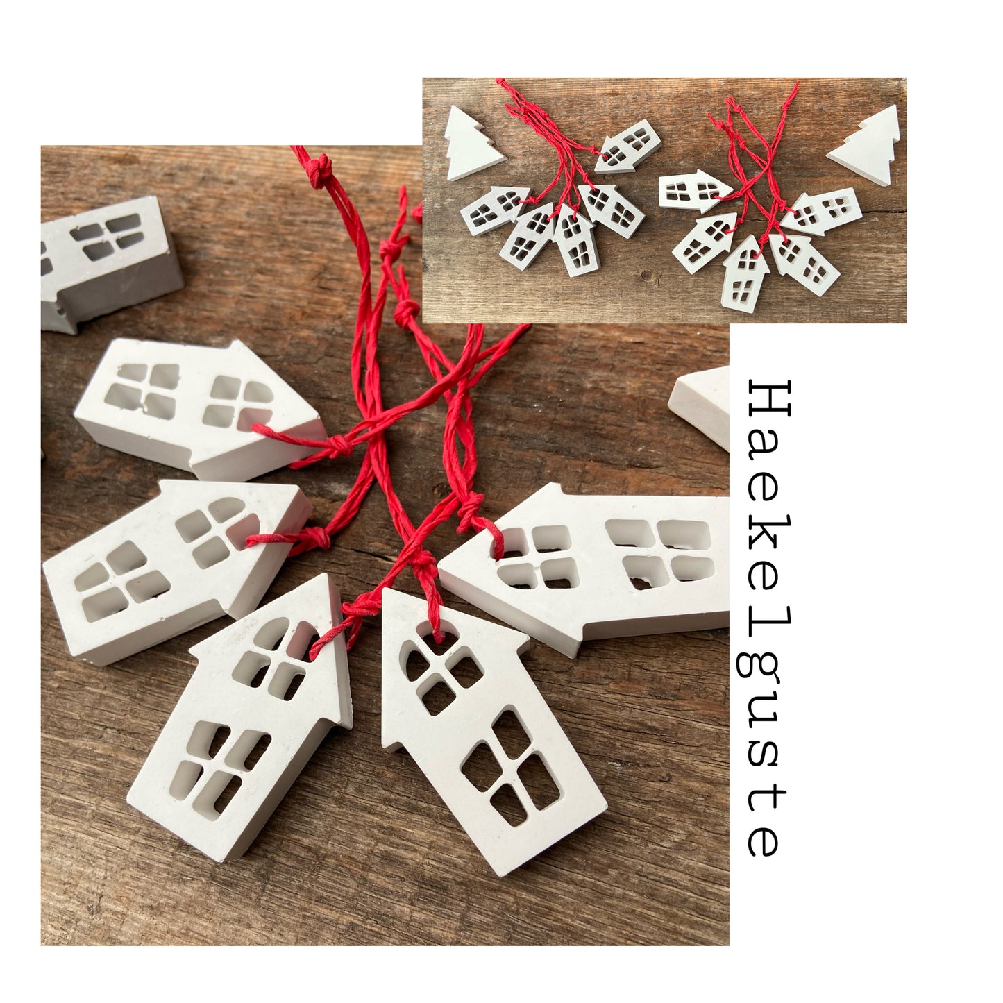 Häuser Anhänger Christbaumschmuck Adventdeko zum Hängen, Lichterhäuser Raysin Kugeln Geschenkanhänger Weihnachten Weihnachtsbaum Scandi