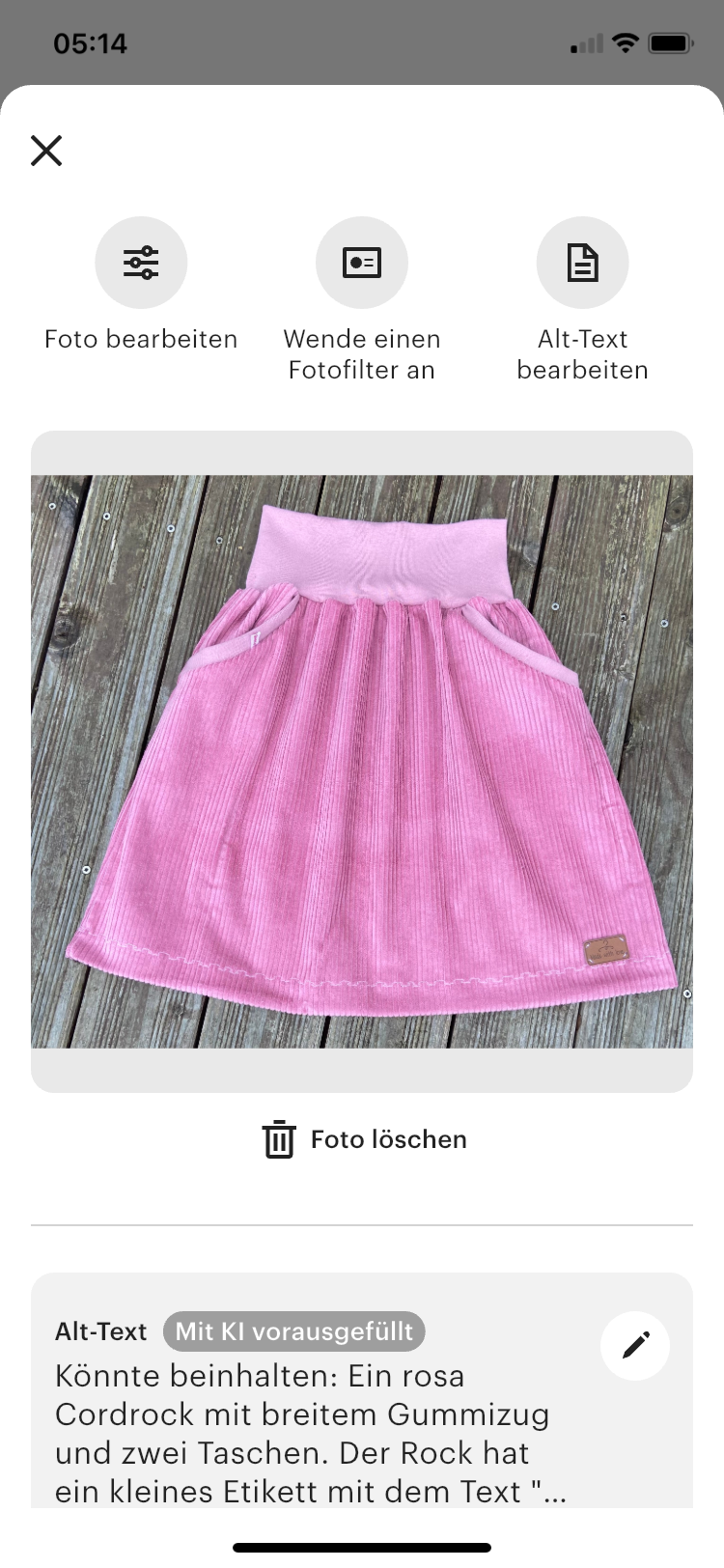 Cord Rock rosa Breitcord Rock Cord A-Form Damen Rock mit Taschen Herbst Hüftrock Taillienrock