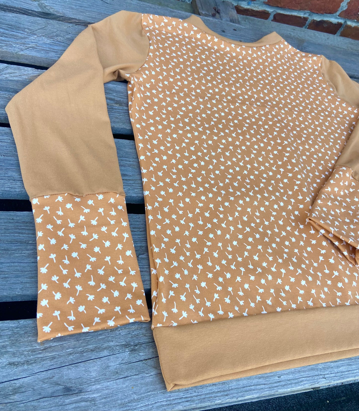 Langarmshirt Bio Jersey Retro Shirt, Maisgelb , senfgelb , okker , gelb