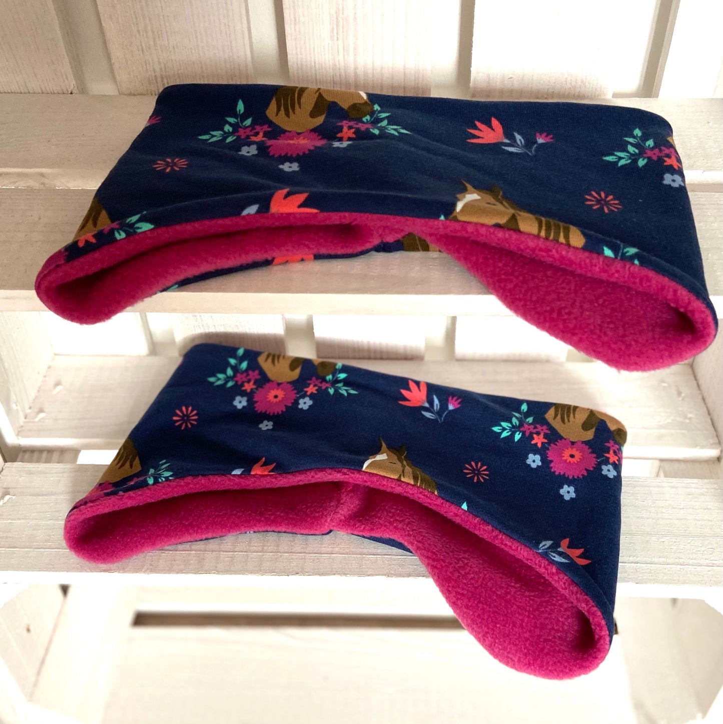 Fleece  "Pferde" Stirnband Mädchen warmes Stirnband Ohrenwärmer