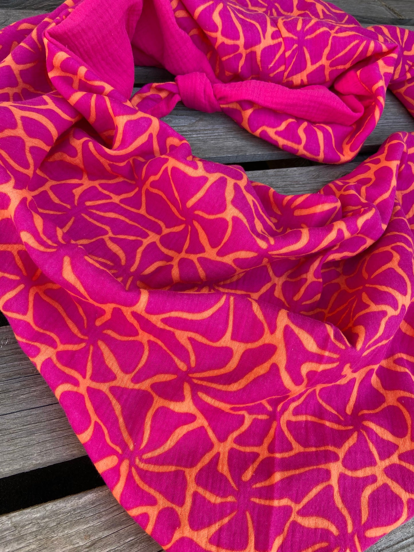 XXl Musselintuch großes Dreieckstuch, Damen Schal, orange , pink , neon, Streifen , Blockstreifen Musselintücher, Stilltuch , Strandlaken