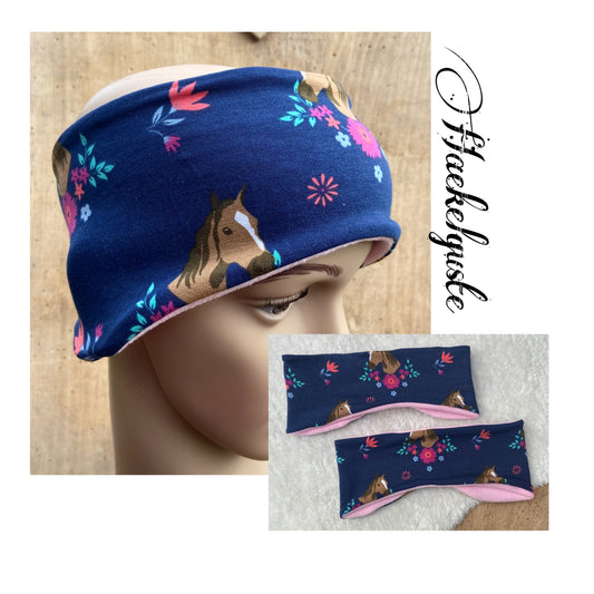 Fleece  "Pferde" Stirnband Mädchen warmes Stirnband Ohrenwärmer