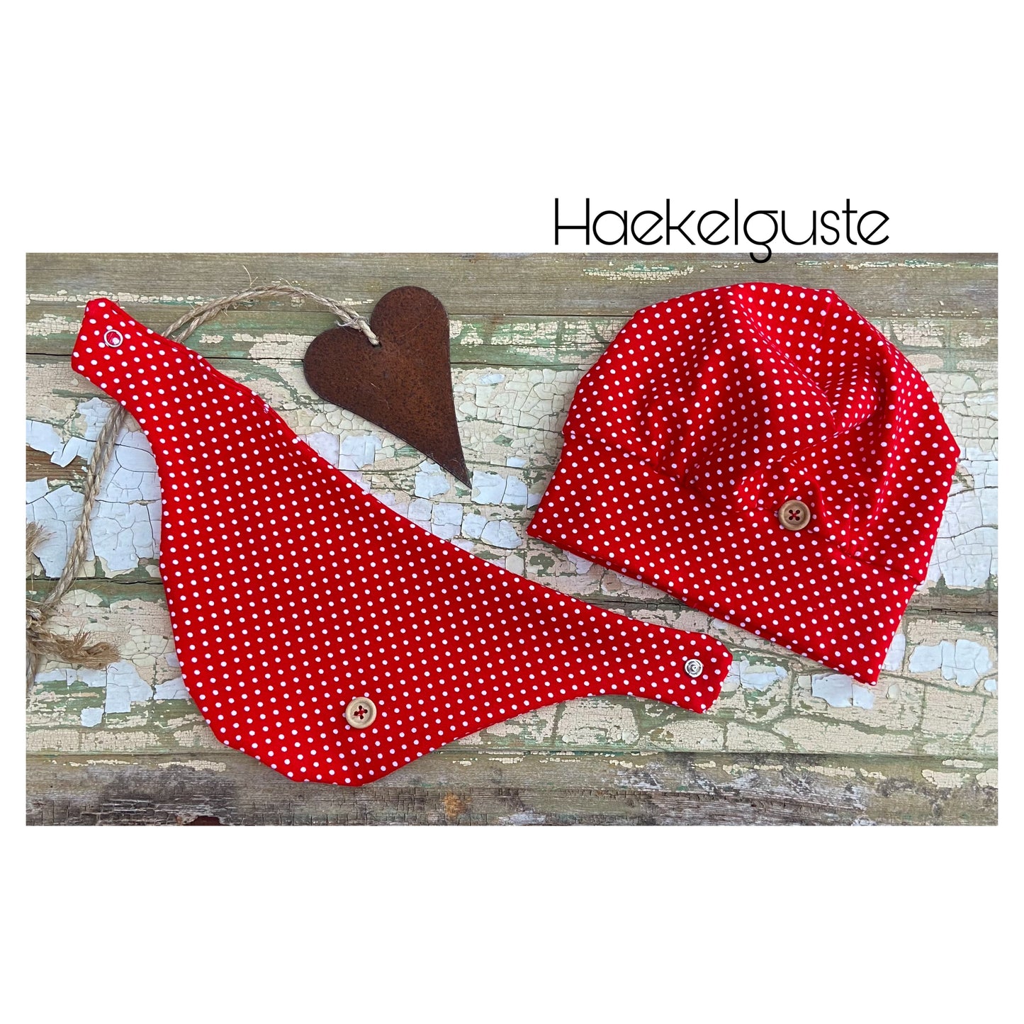 Mütze mit Bündchen rot Punkte Set Mädchen rosa Beanie Dreieckstuch Geschenk Baby Girl Mädchen