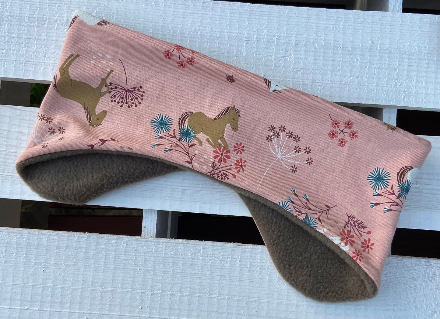 Fleece  "Pferde" Stirnband Mädchen warmes Stirnband Ohrenwärmer