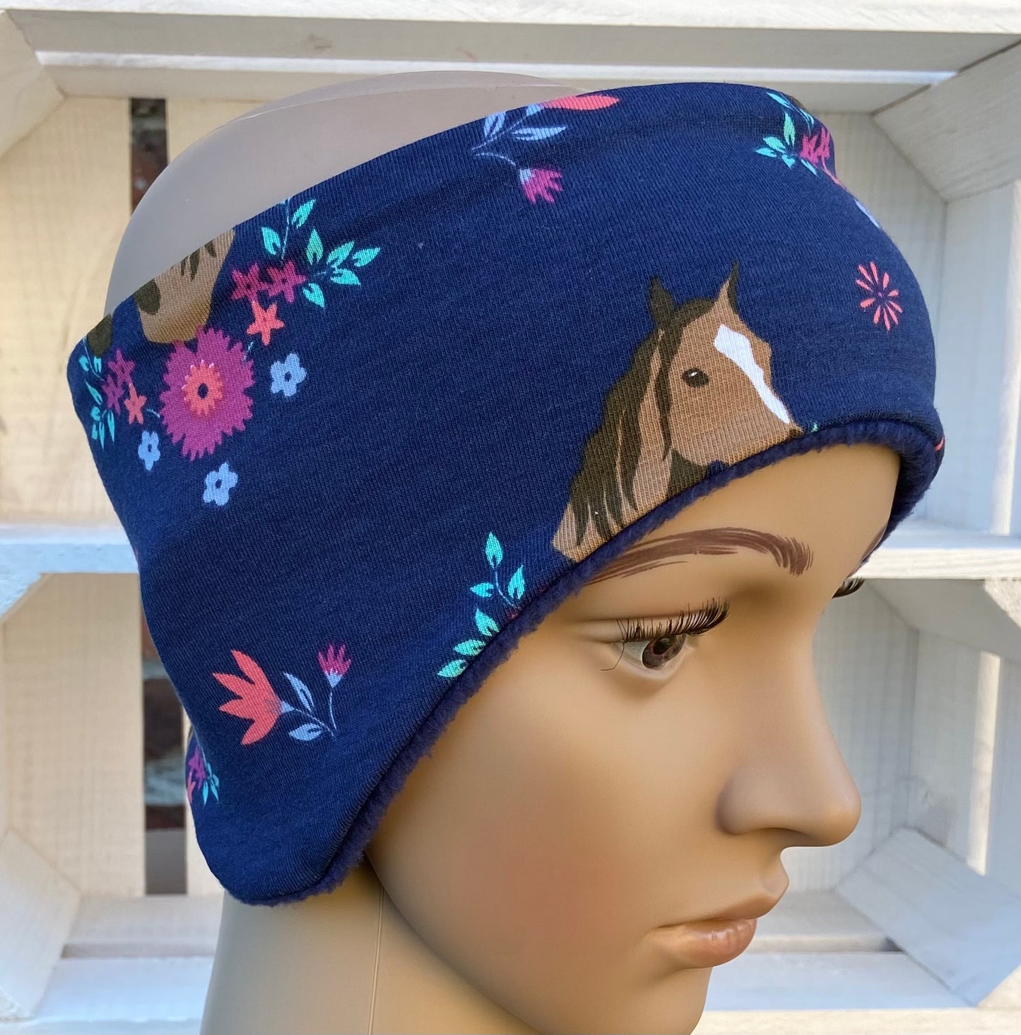 Fleece  "Pferde" Stirnband Mädchen warmes Stirnband Ohrenwärmer