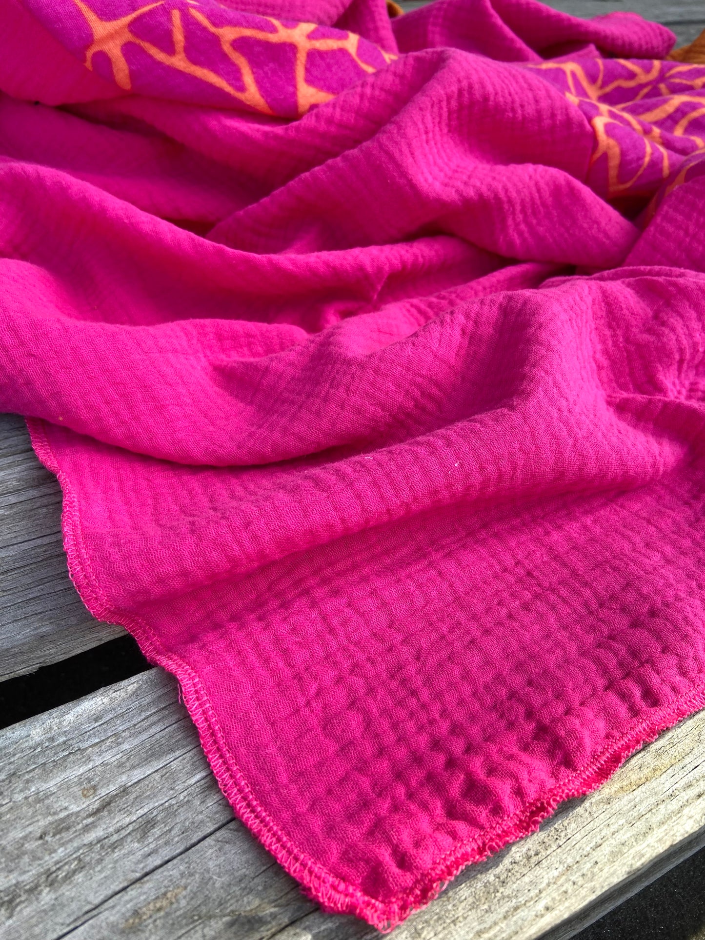 XXl Musselintuch großes Dreieckstuch, Damen Schal, orange , pink , neon, Streifen , Blockstreifen Musselintücher, Stilltuch , Strandlaken