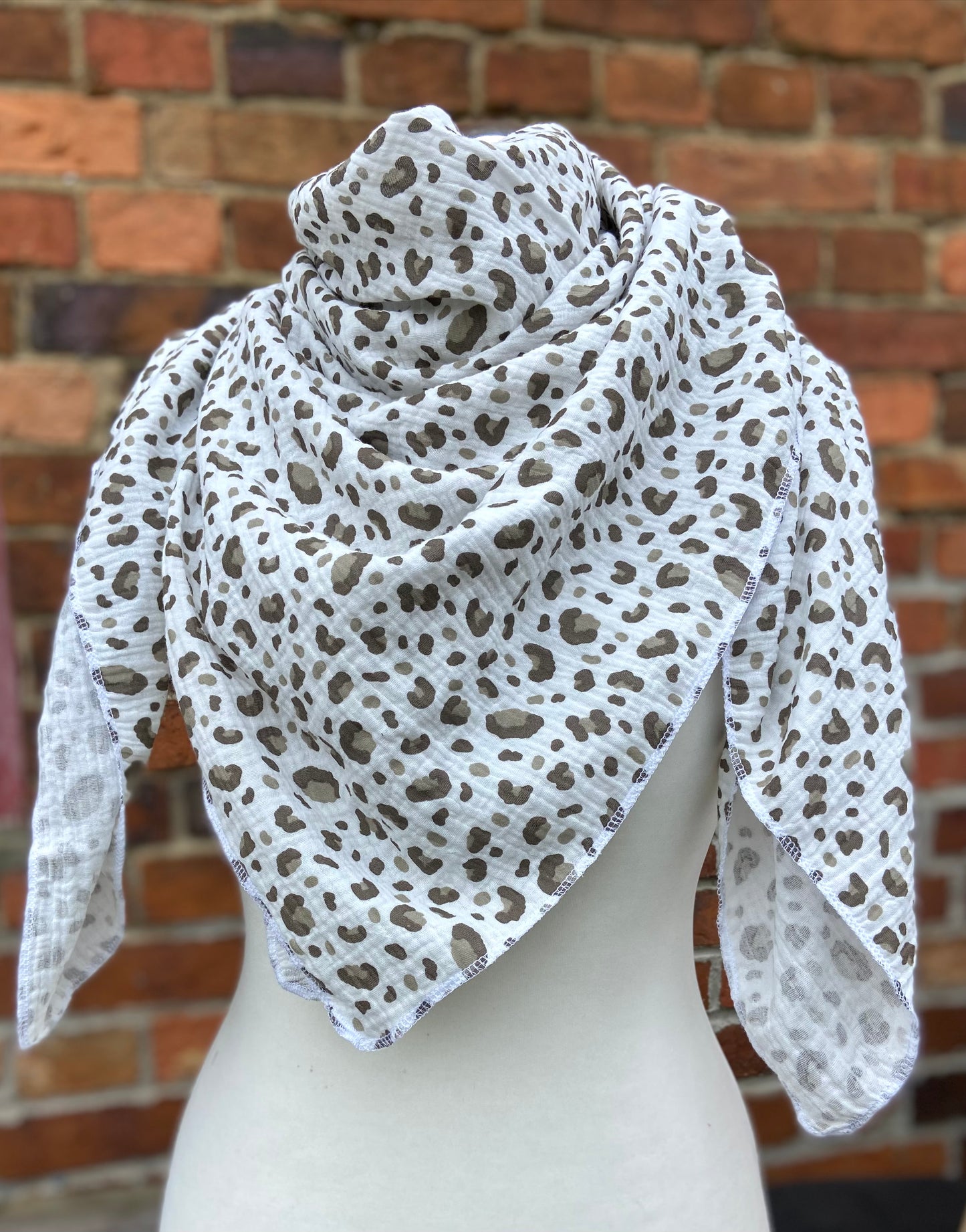 XXL Musselintuch Dreieckstuch Musselin leopardenprint großes Tuch Damen Geschenk Geburtstag Mama