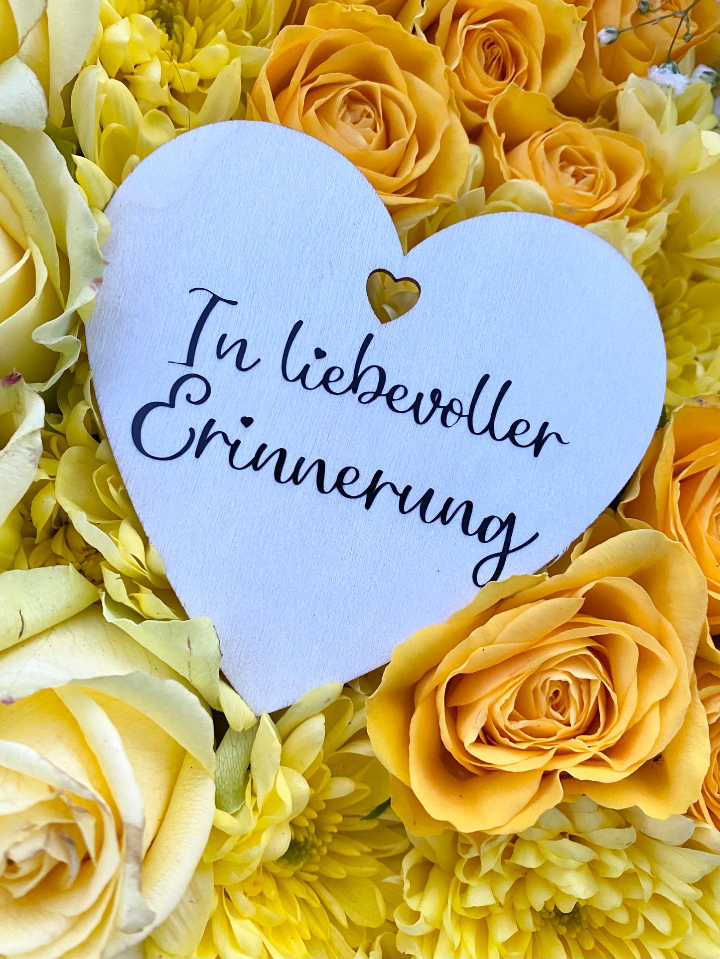Kranzstecker / Trauer Holzherz / Trauerschleife / Grabschmuck / Beisetzung / Personalisiert / Grabkranzstecker / Grabgesteck / Trauerkranz