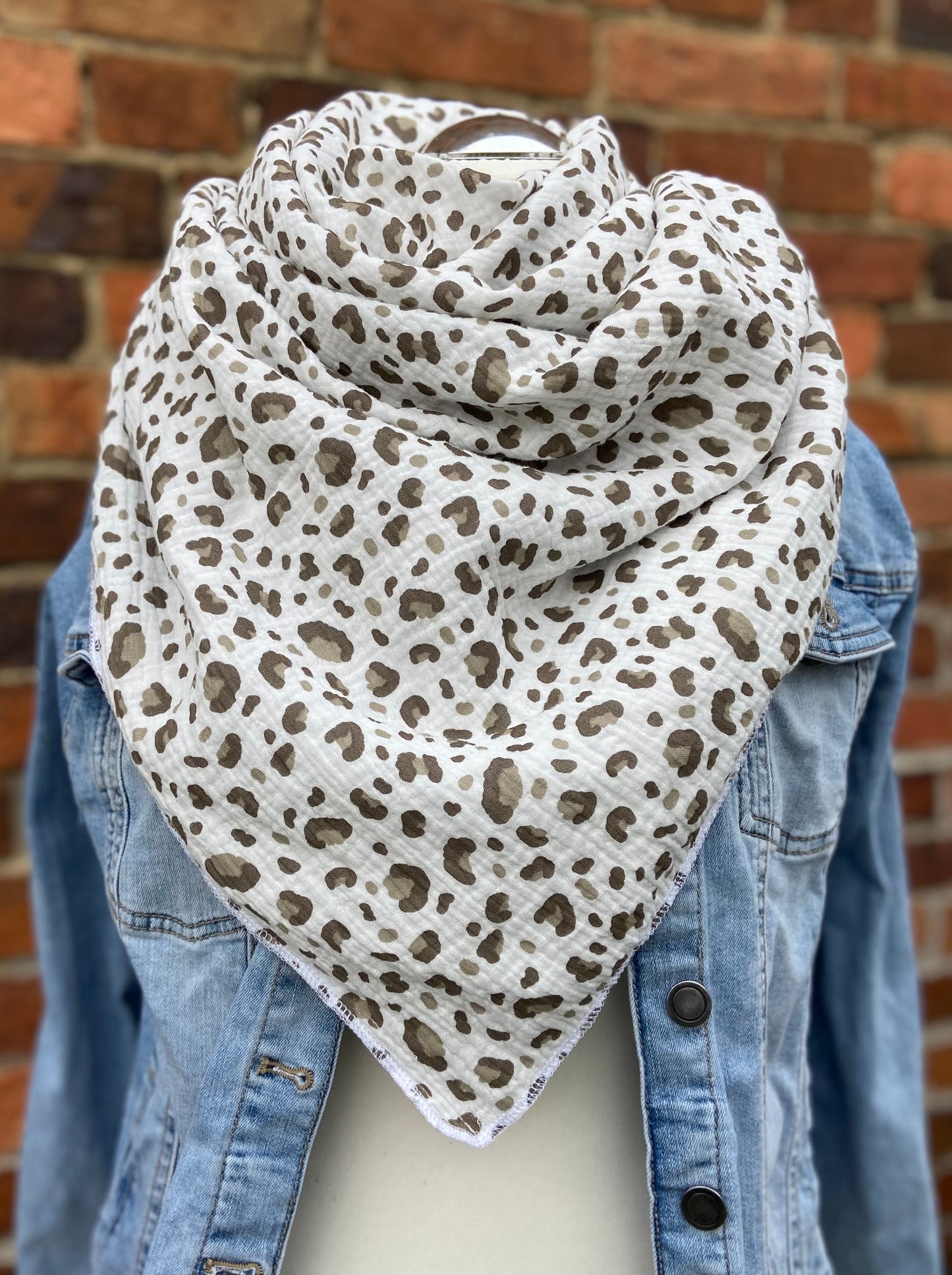 XXL Musselintuch Dreieckstuch Musselin leopardenprint großes Tuch Damen Geschenk Geburtstag Mama