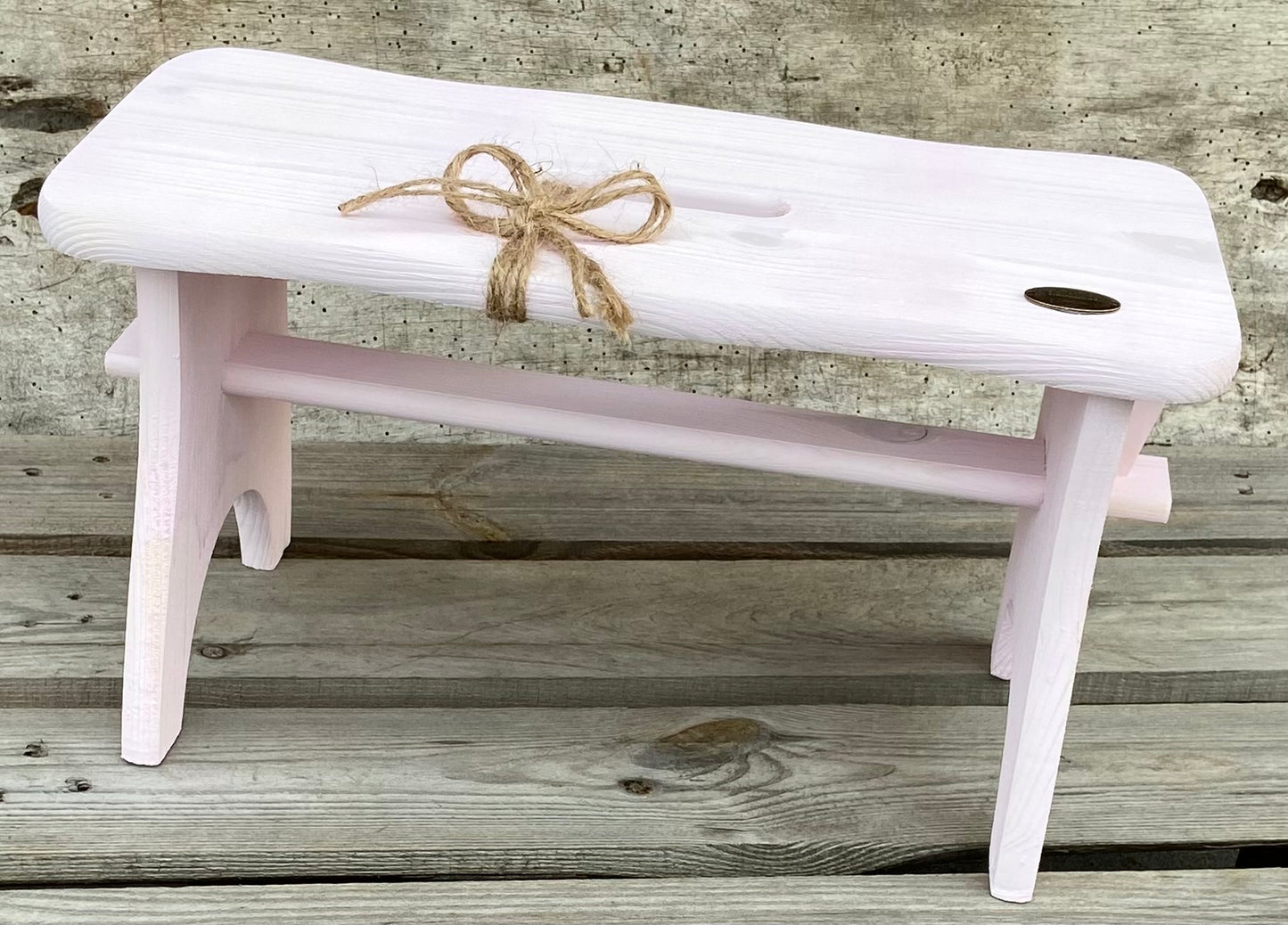 5 Farben Shabby Landhaus Fußbank Schemel Hocker grün weiß grau rosa antik rustikal Landhausküche Kinderzimmer Scandi Möbel kleine Bank