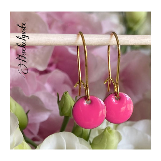 Emaille Ohrhänger Plättchen Ohrringe pink Ohrschmuck