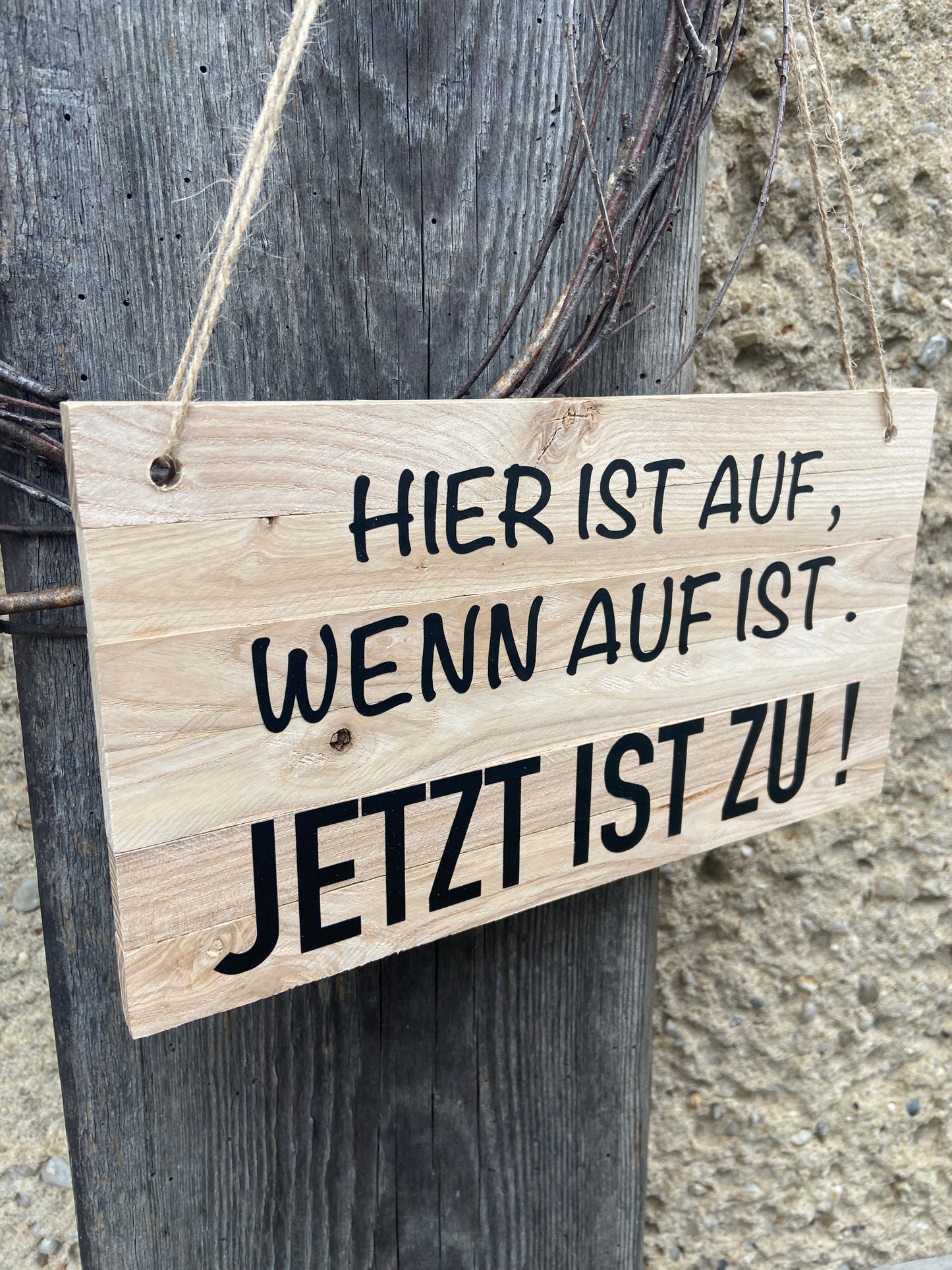 Türschild / Geschäft / Laden Türschild / Holzschild Eingang  / Offen / geöffnet / geschlossen