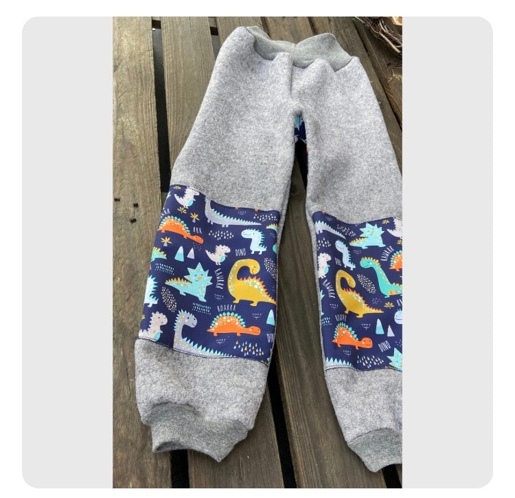 Wollwalk Hose mit Besatz Knie Po aus Softshell Überhose Outdoor Pants gefütterte Hose unisex Waldkindergarten warme Hose