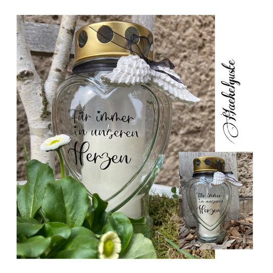Grablicht / Trauerlicht / Grabschmuck / Beisetzung / Personalisiert / Trostlicht / Erinnerungslicht / Grablaterne / Grableuchte mit Name