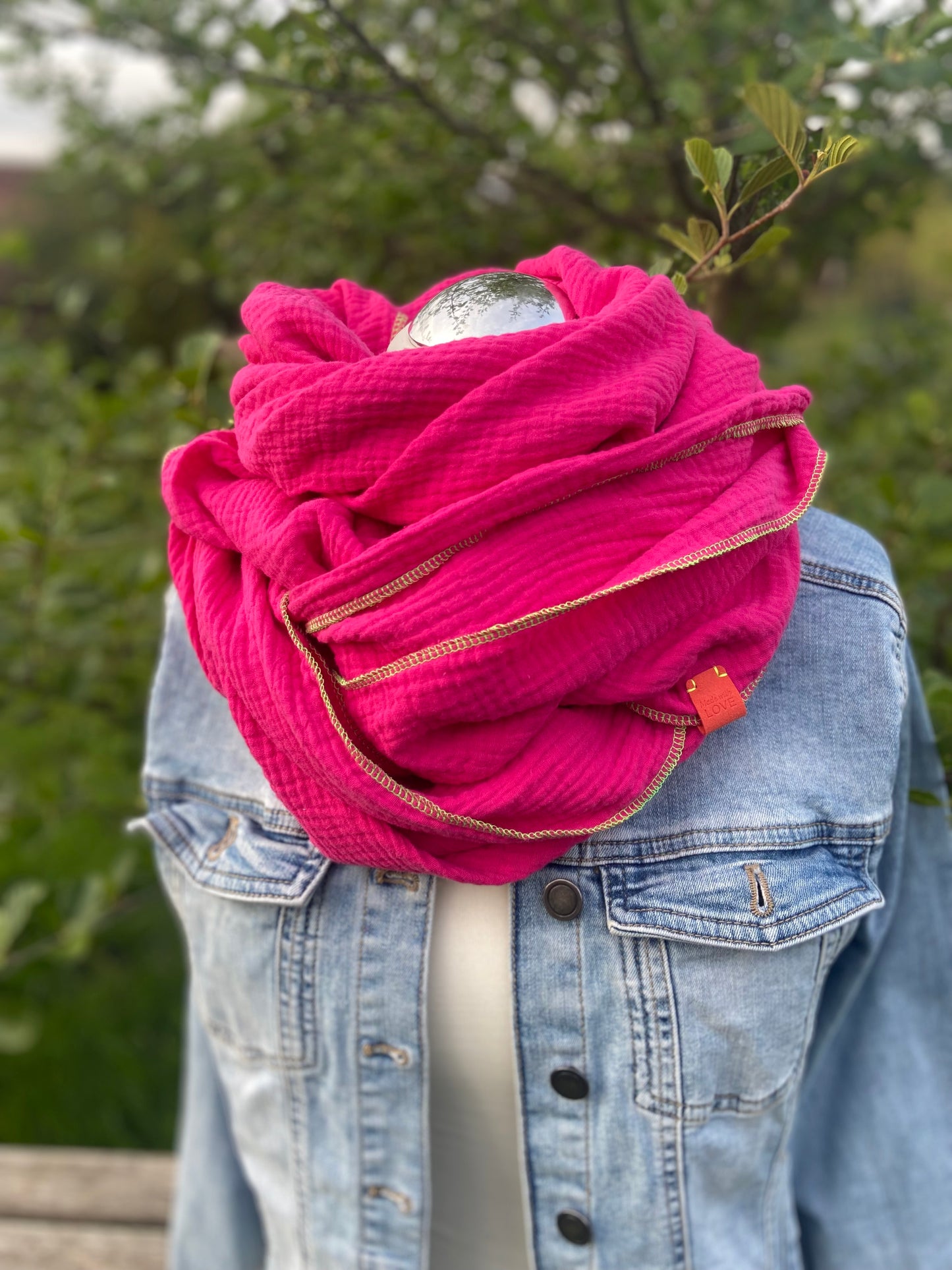 Musselintuch,  großes Dreieckstuch, Damen Schal, neon Pink, Pfefferminz, grün, Musselintücher, Cupple