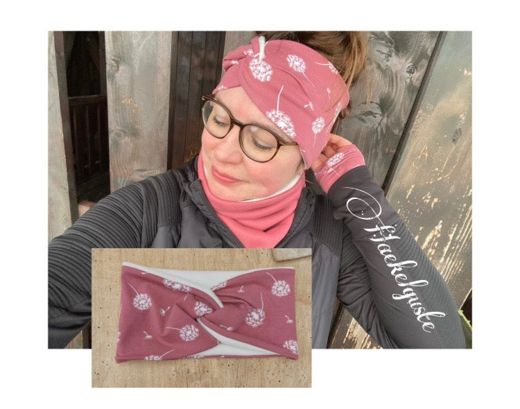 kuschel Sweat (M)Ein LieblingsOutfit Sweat Ballonrock Stirnband Stulpen Damen Rock Armstulpen komplett Outfit Frau warmer Rock Herbst Winter