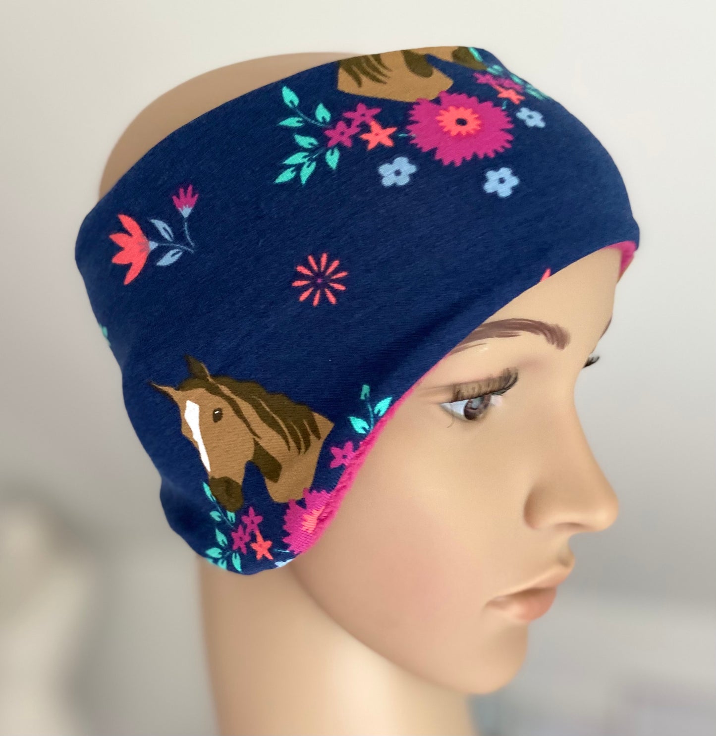 Fleece  "Pferde" Stirnband Mädchen warmes Stirnband Ohrenwärmer