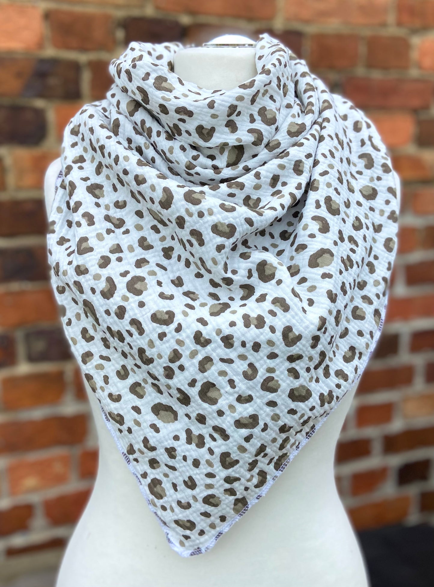 XXL Musselintuch Dreieckstuch Musselin leopardenprint großes Tuch Damen Geschenk Geburtstag Mama