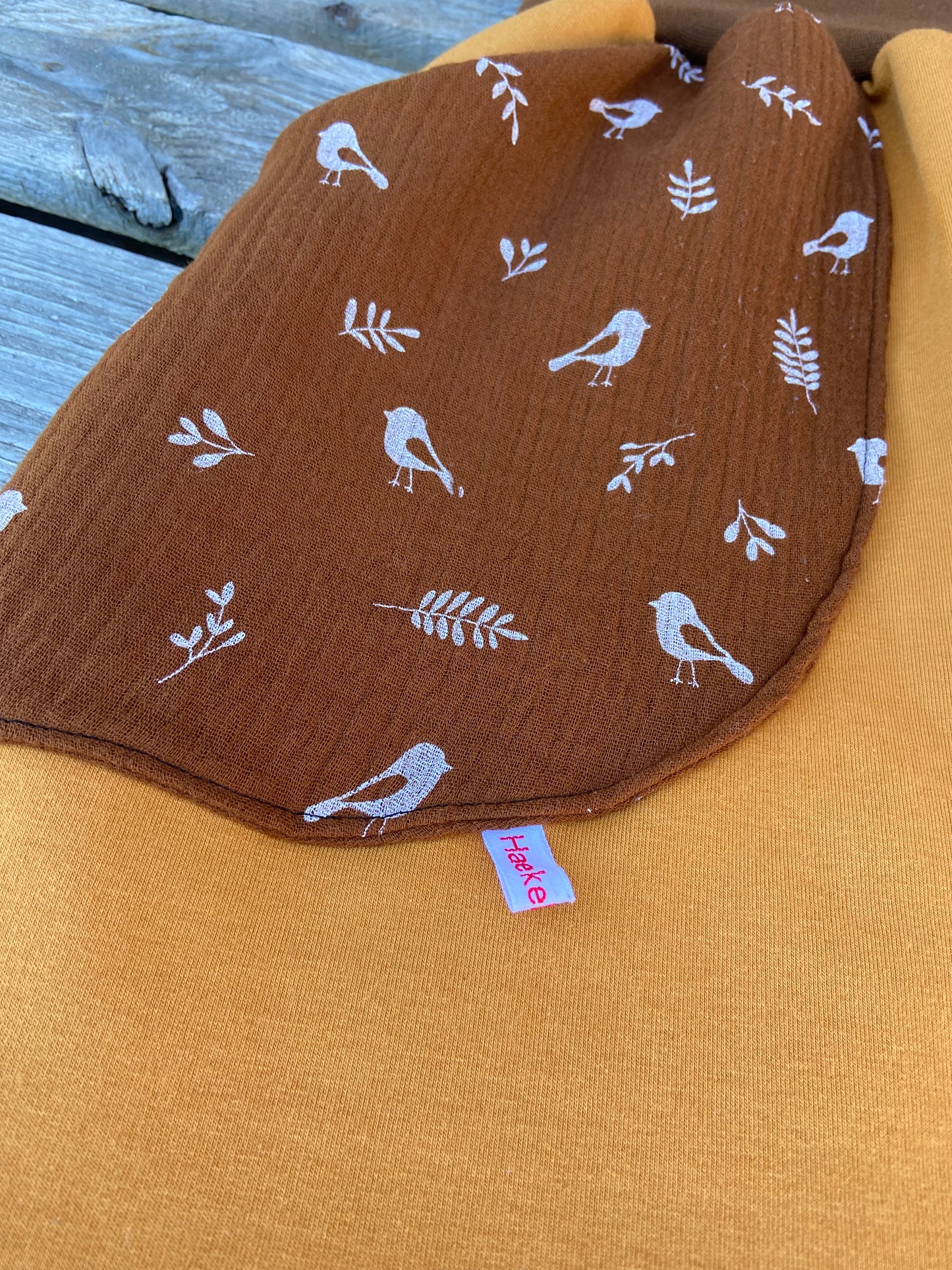 Rock aus leichtem Sweat mit Musselintaschen / Rock caramel braun mit Taschen / Damenrock