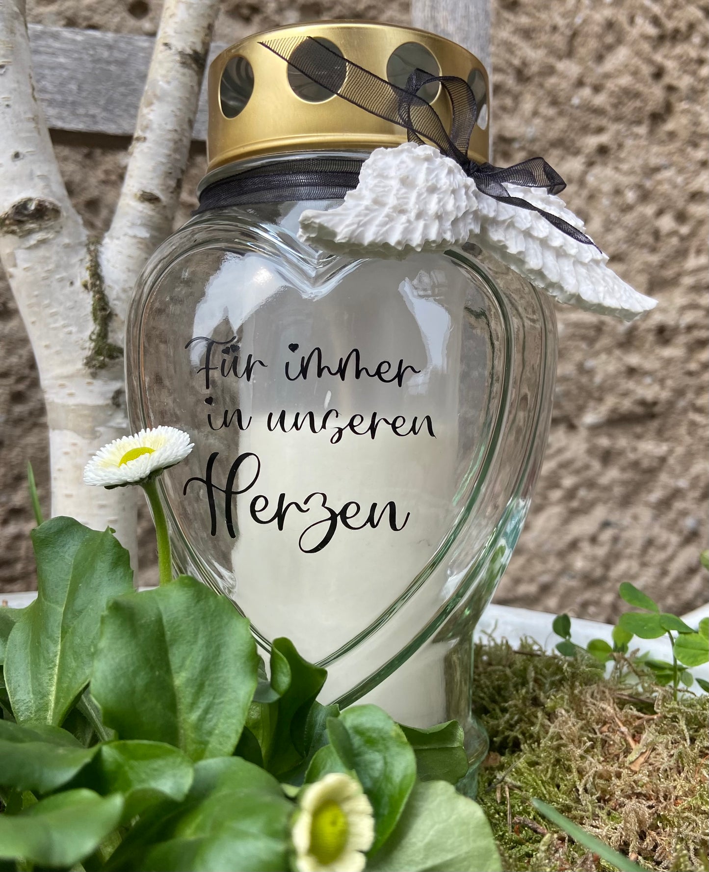 Grablicht / Trauerlicht / Grabschmuck / Beisetzung / Personalisiert / Trostlicht / Erinnerungslicht / Grablaterne / Grableuchte mit Name