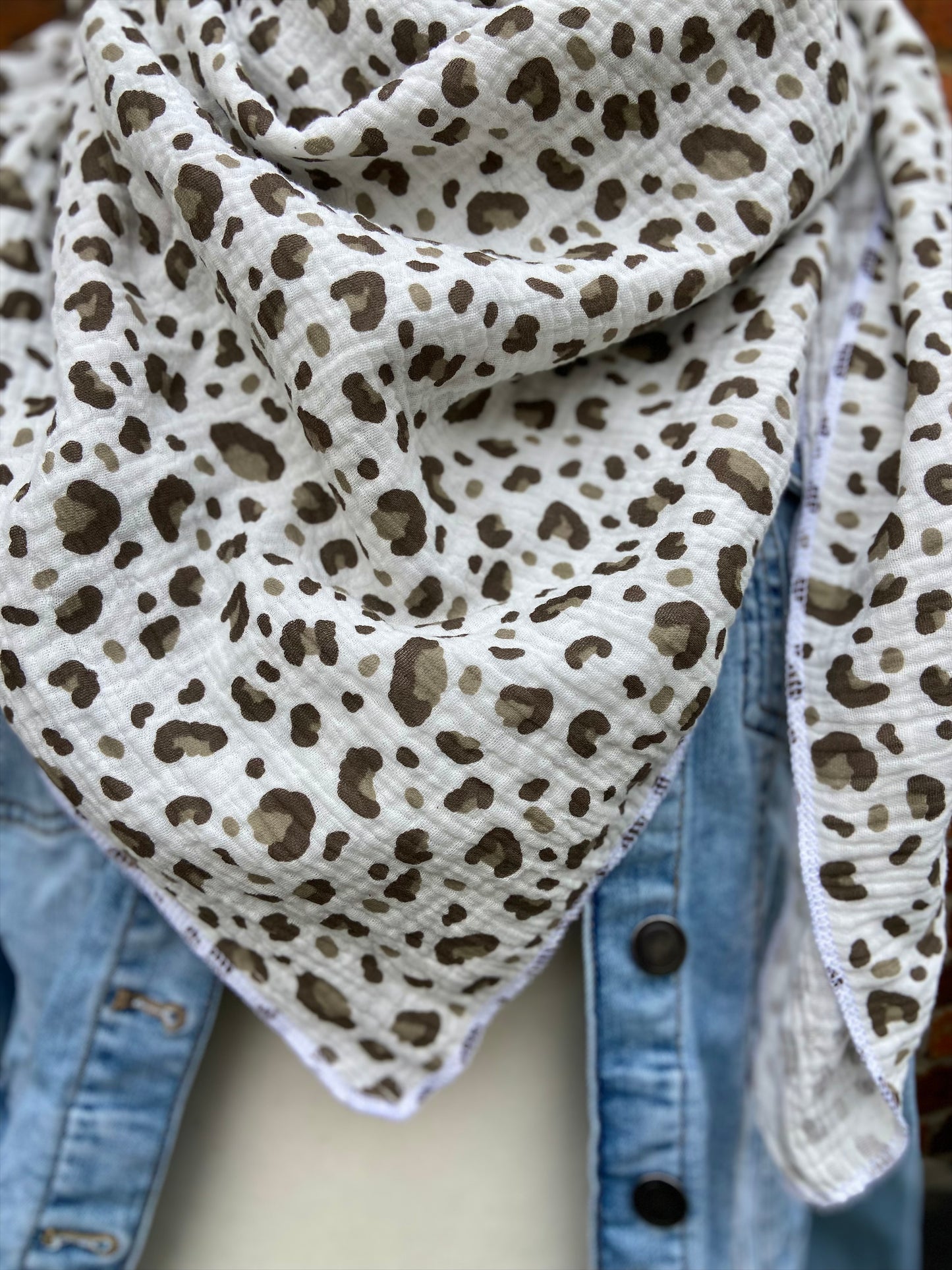 XXL Musselintuch Dreieckstuch Musselin leopardenprint großes Tuch Damen Geschenk Geburtstag Mama