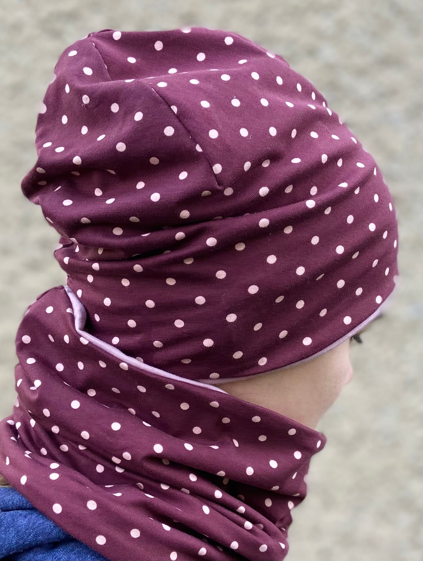 Beanie Set " Pünktchen " Mädchen Mütze Punkte gefüttert Übergang Beanie  Winter Herbst