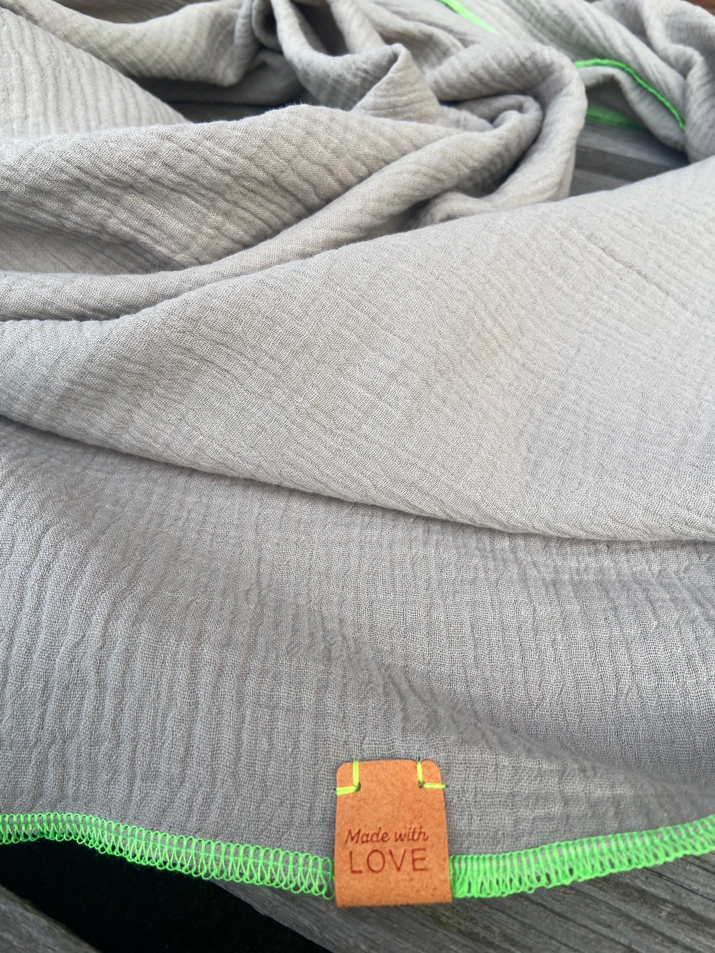 Musselintuch,  großes Dreieckstuch, Damen Schal, sand beige , neon grün, Musselintücher, Cupple