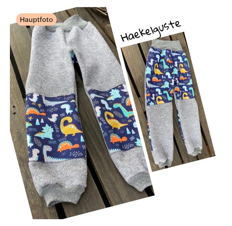Wollwalk Hose mit Besatz Knie Po aus Softshell Überhose Outdoor Pants gefütterte Hose unisex Waldkindergarten warme Hose