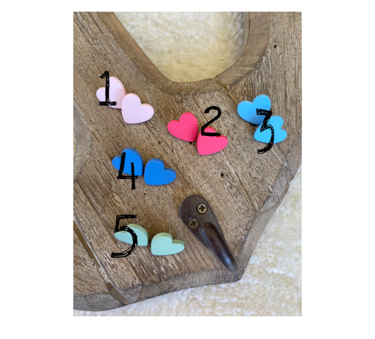 von Herzen Ohrstecker blau rosa pink mint Geschenk Ohrringe Herz