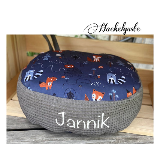 19 Farben - Sitzkissen / Softshell Bodenkissen / wasserfest/Personalisierbar/Kita/Morgenkreis/Kinderzimmer/Bodenkissen/Sitzplatz/Rund