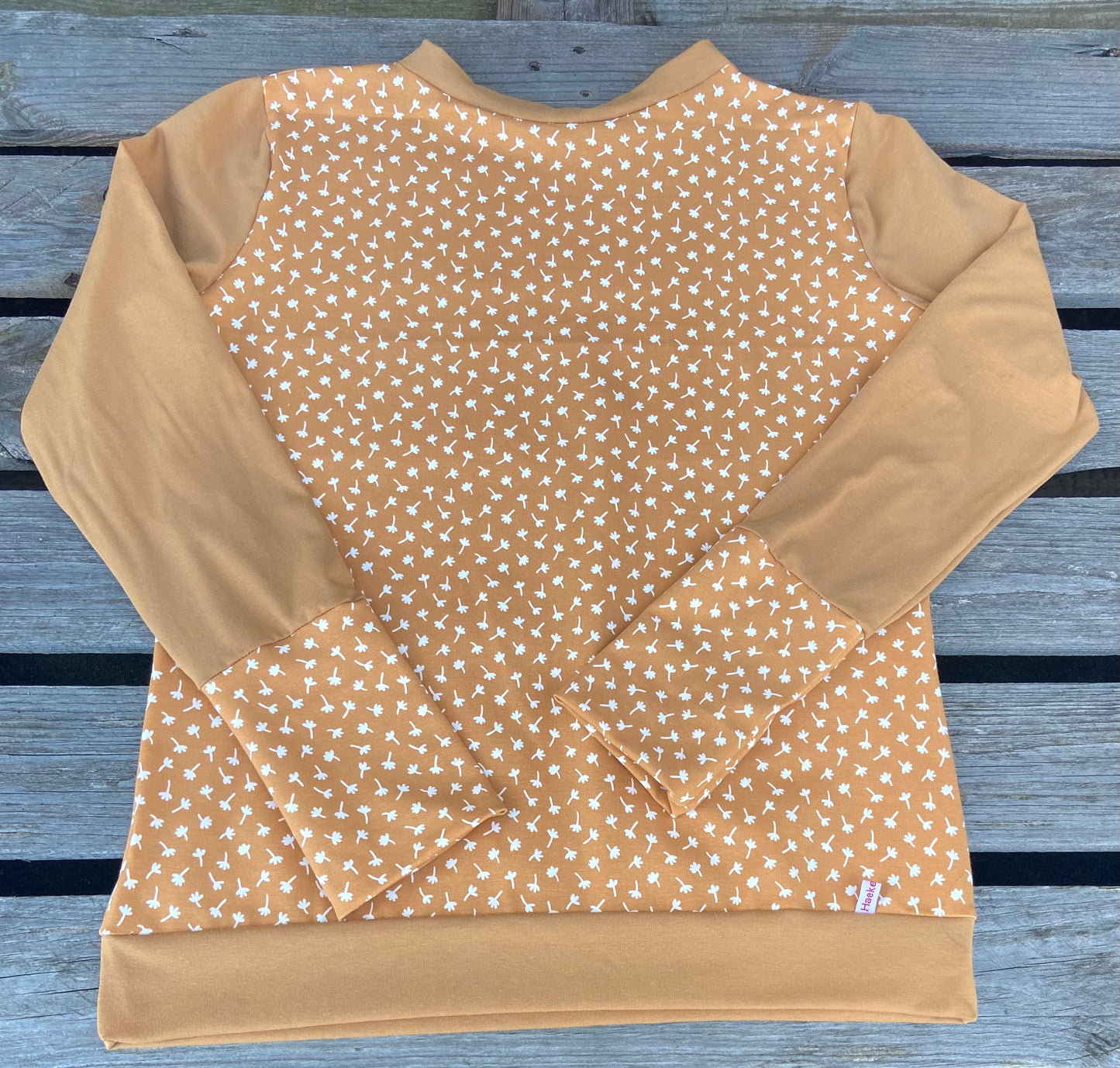 Langarmshirt Bio Jersey Retro Shirt, Maisgelb , senfgelb , okker , gelb